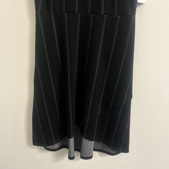 Leota Size Small Black Pinstripe Sleeveless Fit Flare Dress NWT - Picture 4 of 7